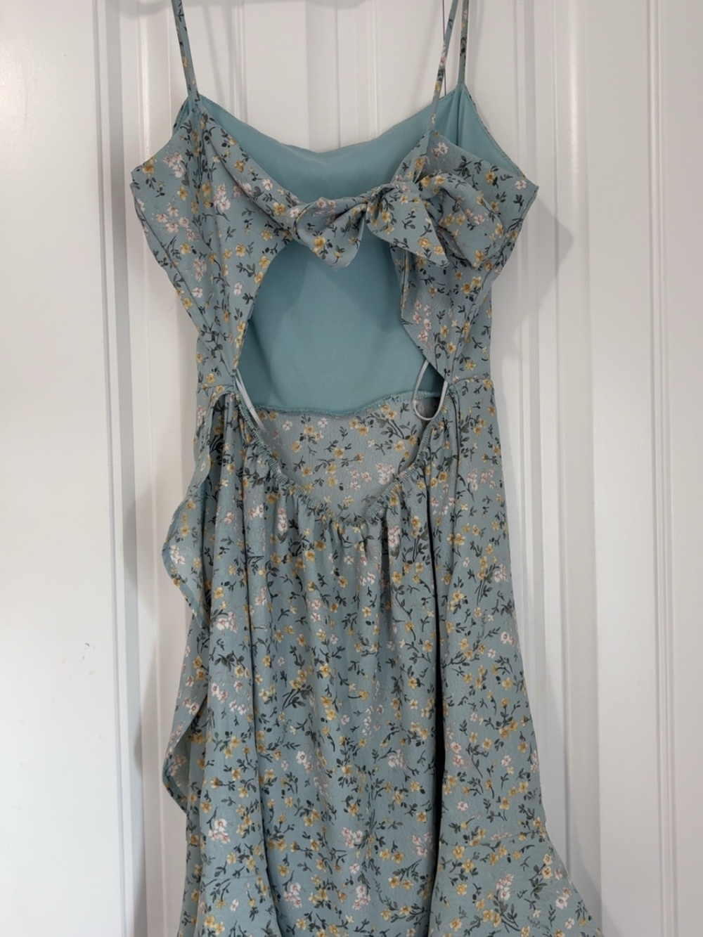 Blue Floral Tie-Back woman’s Dress